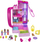 Shpi lodër kompakte Polly Pocket Barbie Dreamhouse, 3 mini kukulla, aksesore loje, rozë