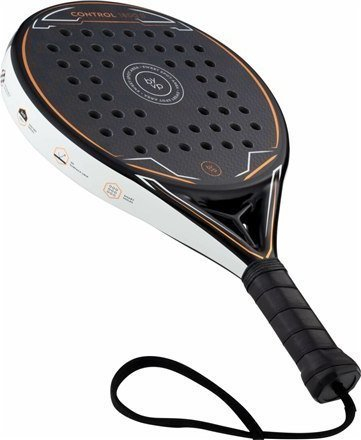 Raketë padeli By-VP Padel Racket 1800 II, formë rrethore, rreth 370g, e zezë portokalli