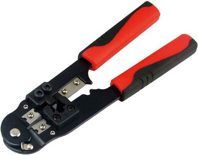 Стегач за мрежен кабел Gembird RJ45 3 во 1, црна/црвена
