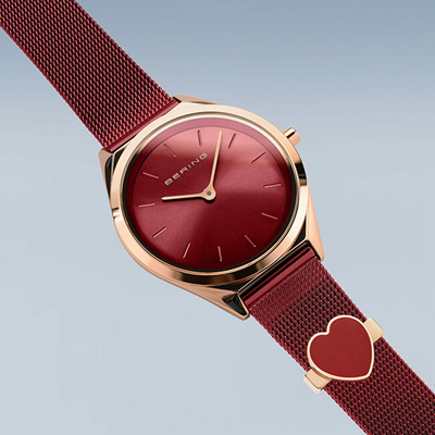 Orë për goca Bering Ultra Slim 17031-363-GWP, e kuqe/artë