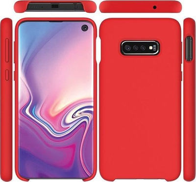 Mbrojtëse silikoni Premium për Samsung Galaxy A12 M12, rri fiks, mban karikim wireless, e kuqe