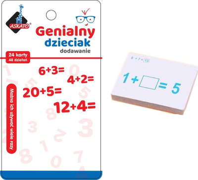 Set me karta flash për mësim të matematikës Genialny dzieciak