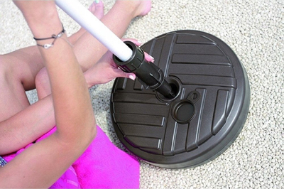 Bazë rrethore çadre Prosperplast, plastike HDPE, e mbushshme, kafe