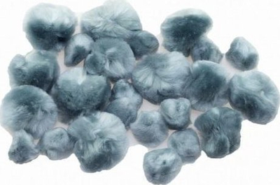 Pomponë zbukurues Brewis Fluffy, set me 24 copë, diametër 2.5–4 cm, gri