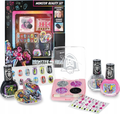 Set lojrash bukurie Monster High, llakë thonjsh, aksesorë role play, me shumë ngjyra