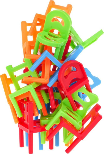Lojë ekuilibri me karrike Balance Chairs ZGR.707-B22, 24 pjesë, plastike, shumëngjyrëshe
