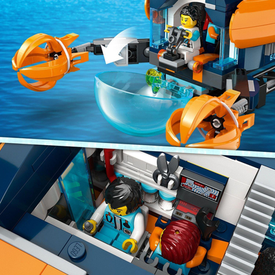 Set lodrash LEGO City Deep-Sea Explorer Submarine 60379, nëndetëse nënujore, 7+ vjeç, shumëngjyrësh