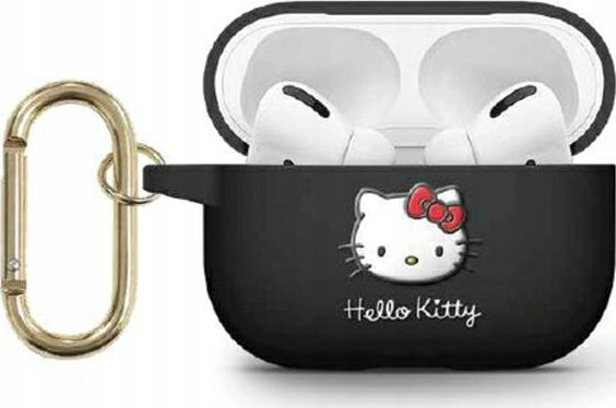Mbulesë silikoni Hello Kitty 3D Kitty Head për AirPods Pro 2, e zezë
