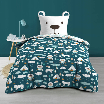 Set çarçafësh fëmijësh North Pole, 140x200 cm, 100% pambuk, shumëngjyrësh