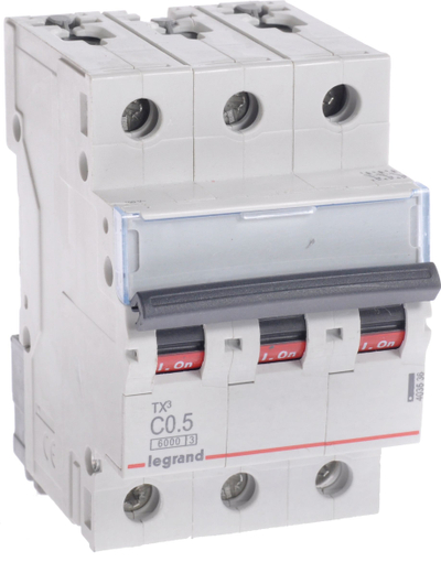 Ndërprës mini Legrand TX3 S303, 3P C 0.5A, 6kA