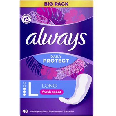 Pëlhura higjienike Always Daily Protect Long, me aromë, 48 copë