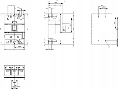 Ndërprerës qarku Siemens SENTRON 3VA1225-4EF32-0AA0, 3P 250A, 36kA 415V AC, i zi