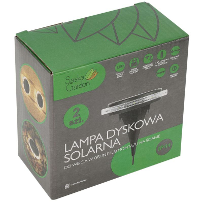 Llambë dielli për kopsht Disc, set me 2 copë, IP44, 11.2 cm, e zezë