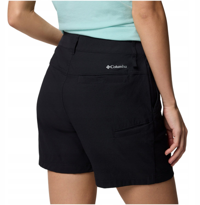 Pantallona të shkurtra Columbia Leslie Falls Short II W, najlon elastik, për hiking, të zeza
