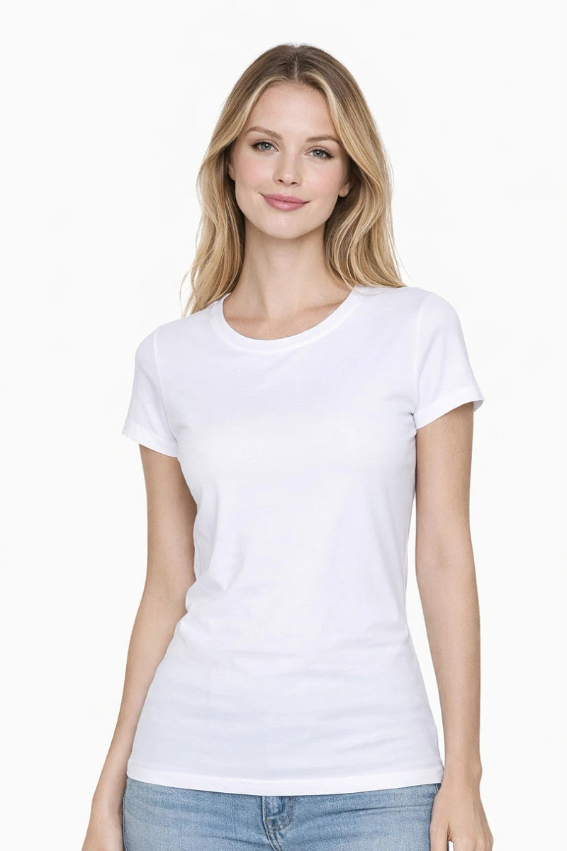 Bluzë basic për femra Promostars 22160-20, pambuk 100%, madhësia XL, e bardhë