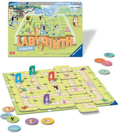 Lojë tavoline Ravensburger Labyrinth Junior Bluey, për kalamaj, shumëngjyrëshe
