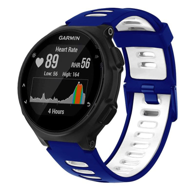 Rrip silikoni për orë Garmin G02, i dhënë me Forerunner 220 235 735XT, blu e bardhë