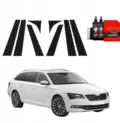 Фолија карбон GrizzProtector 8in1 за столбови, Skoda Superb 3 Combi 2015-2019, црна
