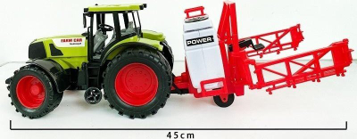 Traktor lodër LEANToys Farm Car, 45cm, mekanik pa bateri, jeshil me të kuqe