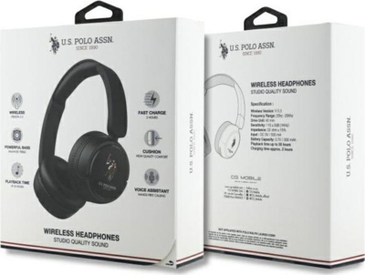 Безжични слушалки US Polo DH Color Logo, Bluetooth 5.3, 30 часа батерија, црни