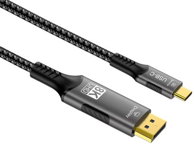 Kabllo PremiumCord ku31dp13 USB C në DisplayPort 1.4, 2m, 8K, i zi