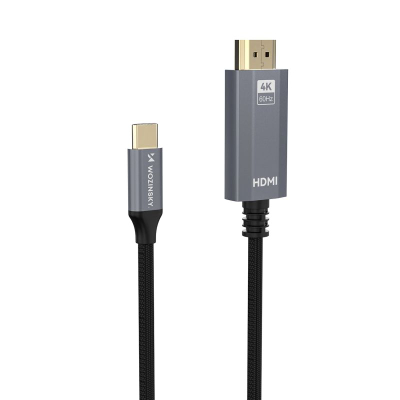 Kabllo video Wozinsky WCCH-01 USB-C me HDMI, 4K 60Hz, 1.8m, e zezë