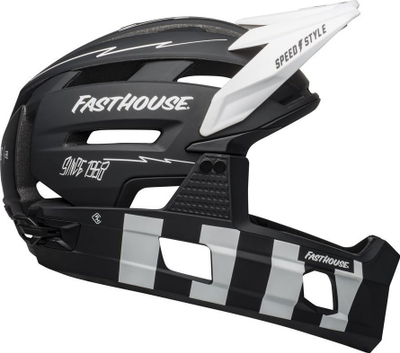 Helmetë çiklizmi Full Face Bell Super Air R Mips Spherical, MTB, e bardhë infrakuqe mat me shkëlqim
