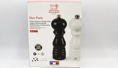 Сет мелница за сол и бибер PEUGEOT Paris Duo, 18 cm, црна и бела