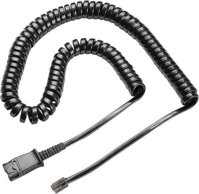 Kabllo lidhëse HP Poly Bottom Cord U10P S19, spiralë, për kufje H Series, e zezë