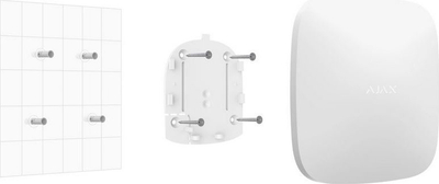 Qendër alarmi Ajax Hub 2 4G, TCP IP, pa tela, e bardhë