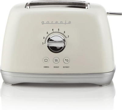 Toaster Gorenje Retro, për 2 feta, 850W, ngjyrë shampanjë