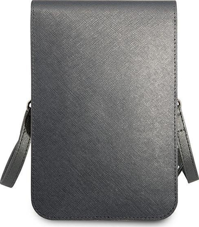 Çantë për smartphone Guess GUWBSATMGR Saffiano Triangle, lëkurë eko, gri
