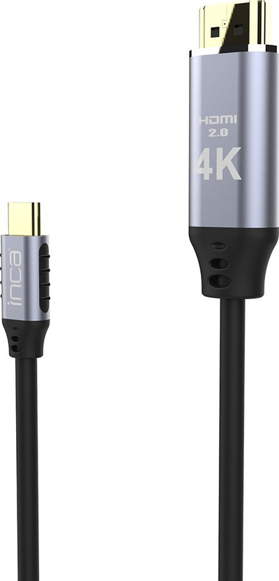 Kабел INCA ITCH-20, USB Type C во HDMI, 2 m, црн