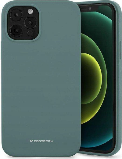 Силиконска футрола Mercury за Samsung A55, мат, зелена