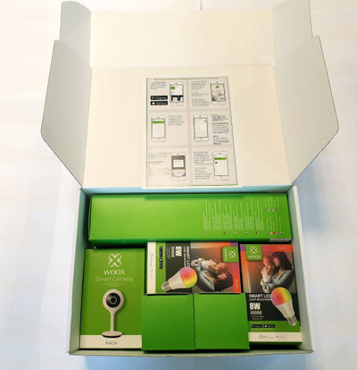 Pako smart home Woox Starter Pack, set fillestar, kontroll me aplikacion, e bardhë