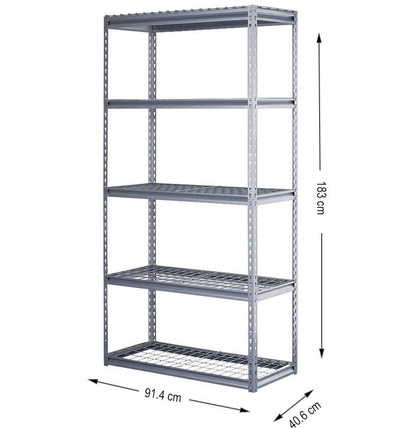 Raft magazinimi Haushalt, 183x91x40 cm, kapacitet 150 kg, metalik