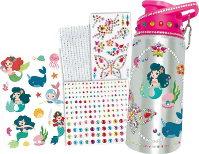 Set kreativ për shishe uji Creative, 500 ml, zbukurim me gurë “diamant”, me sirenë