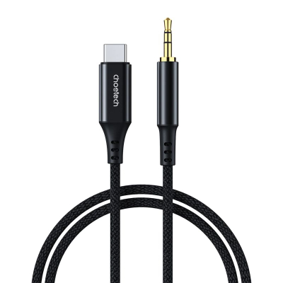 Kabllo audio CHOETECH AUX006 Type-C në 3.5mm, 1m, e zezë