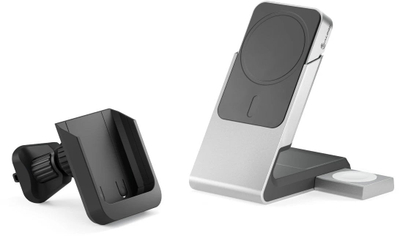 Сет безжичен полнач 3 во 1 ALOGIC Matrix+ Flow, 5000 mAh, 30W, црн и бел