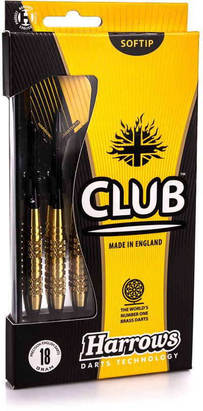 Стрелки дартс Harrows Club Brass Softip, 16g, портокалова и црна