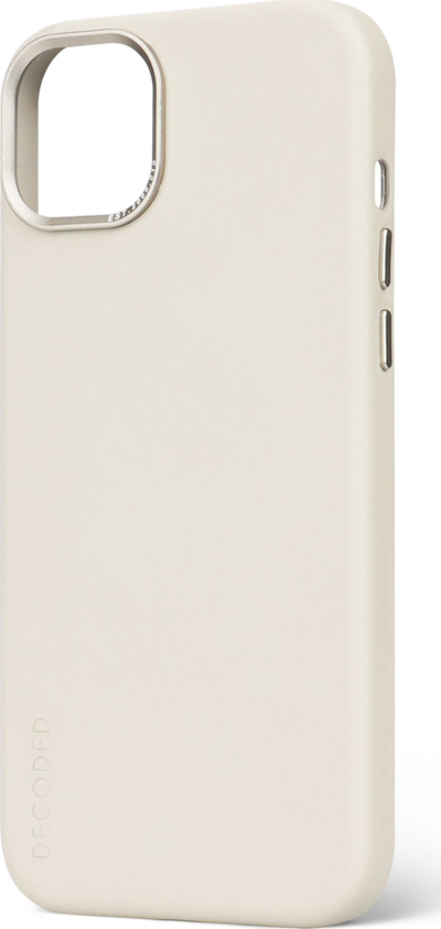 Футрола за телефон Decoded Leather Backcover за iPhone 15 Plus, природна кожа, MagSafe, беж