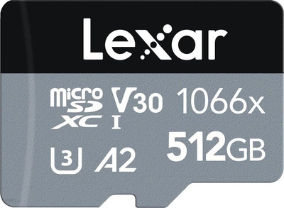 Kartë memorie Lexar Professional 1066x microSDXC, 512GB, UHS-I, gri