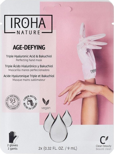 Maskë duarsh Iroha Nature Age Defying, acid hialuronik i trefishtë, 9 ml