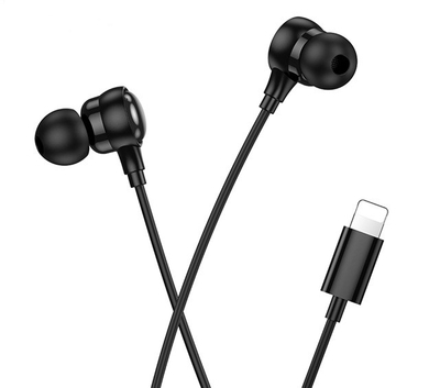 Kufje me tel HOCO M116, in ear, Lightning, me mikrofon, të zeza