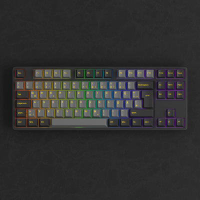 Механичка тастатура Akko Black &amp; Gold 5087S ISO DE, безжична, RGB, сива и црна