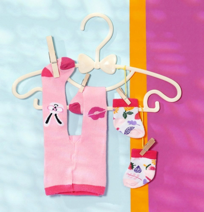 Set geta dhe çorape për kukulla Baby Born, 43cm, shumëngjyrëshe