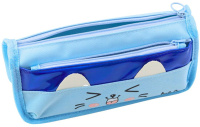 Kuti lapsash shkollore me mace, 2 xhepa, 22cm, blu