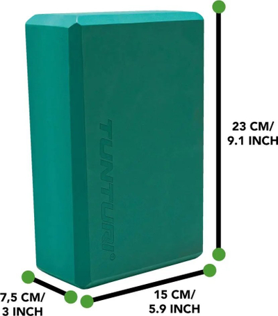 Bllok joge Tunturi Yoga Block, shkumë EVA, 23x15x7.5cm, ngjyrë tyrkiz