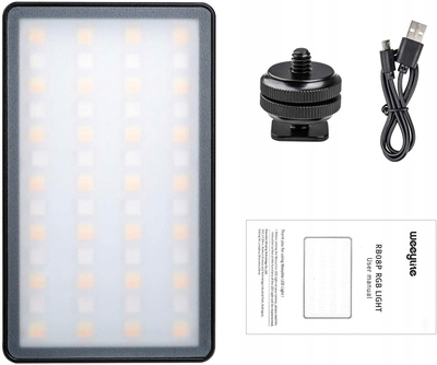 Dritë portative RGB LED Weeylite RB08P, 8W, 2500K 8500K, me bateri të brendshme