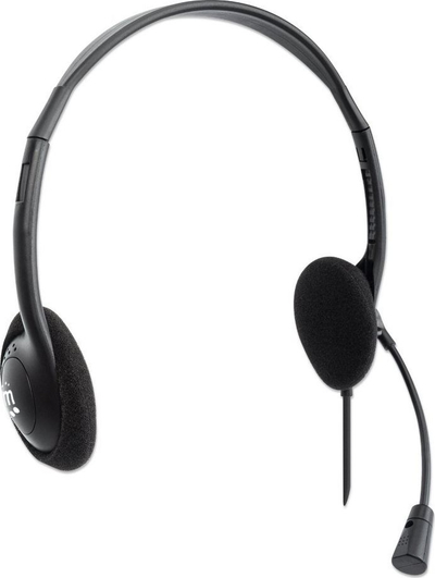 Слушалки Manhattan Stereo USB, бум микрофон, USB A поврзување, црни